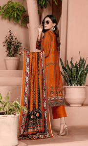 Florence Vol 08 Embroidered Staple Linen Unstitched 3Pc Suit D-09