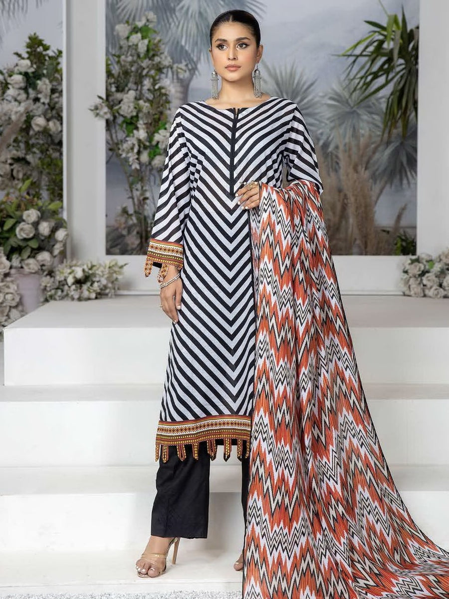 Zoha by Aymen Baloch Printed Lawn Unstitched 3 Piece Suit D-09