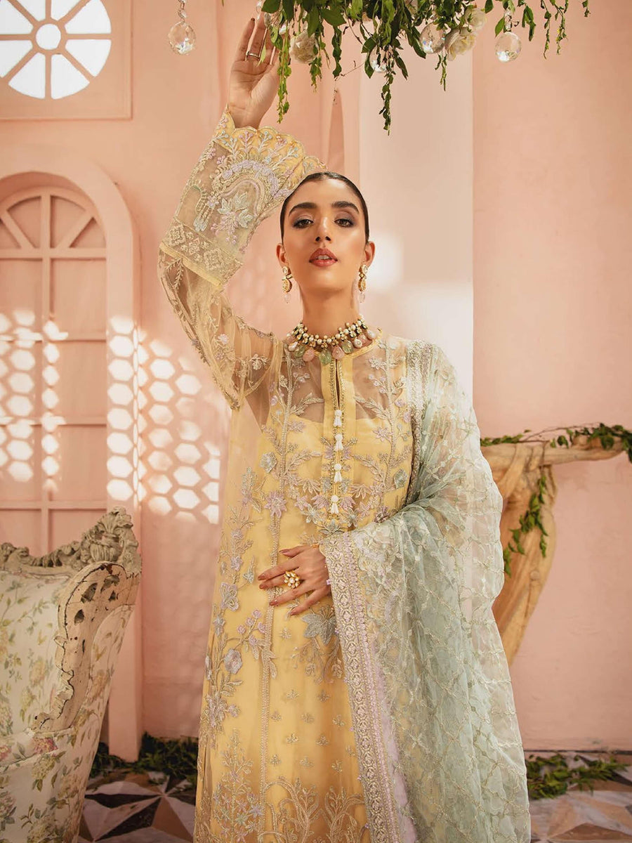 AIK Atelier Mystique Organza and Tulle Embroidered 3 Piece Suit Look-09 - FaisalFabrics.pk