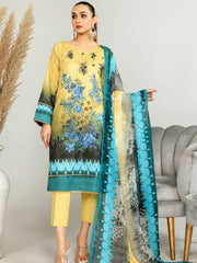 Harnour Vol-03 by Al-Kareem Fabrics Printed Lawn 3 Piece Suit D-09