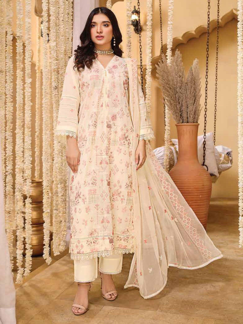 Bahar by LALA Textile Embroidered Swiss Voile Unstitched 3Pc Suit D-09