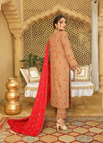 AKS by Humdum Unstitched Embroidered Woolen Peach 3Pc Suit D-09