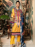 Al Kareem Shazmeen Fall Winter Cotail Printed 3pc Unstitched Suit D-09