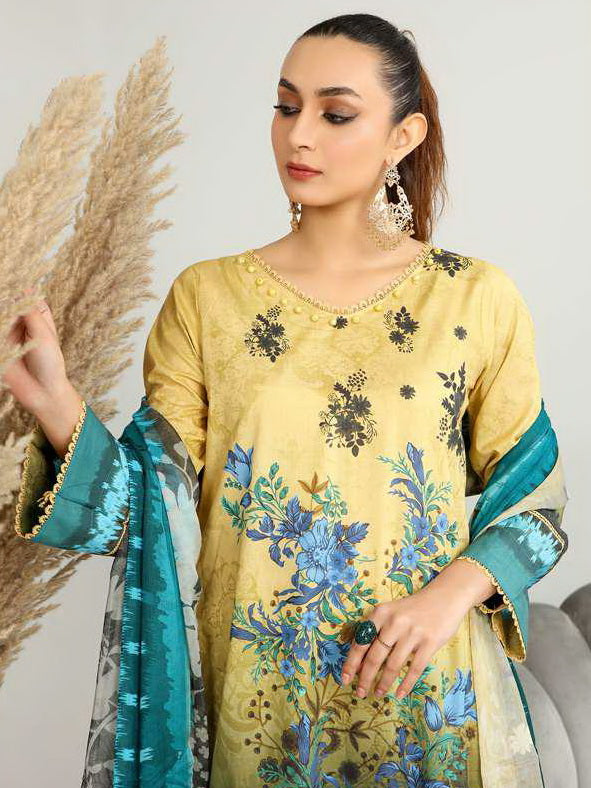 Harnour Vol-03 by Al-Kareem Fabrics Printed Lawn 3 Piece Suit D-09