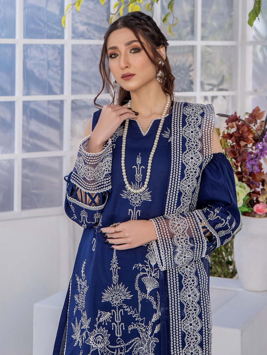 Afsoon by Humdum Embroidered Swiss Lawn Unstitched 3Piece Suit D-09