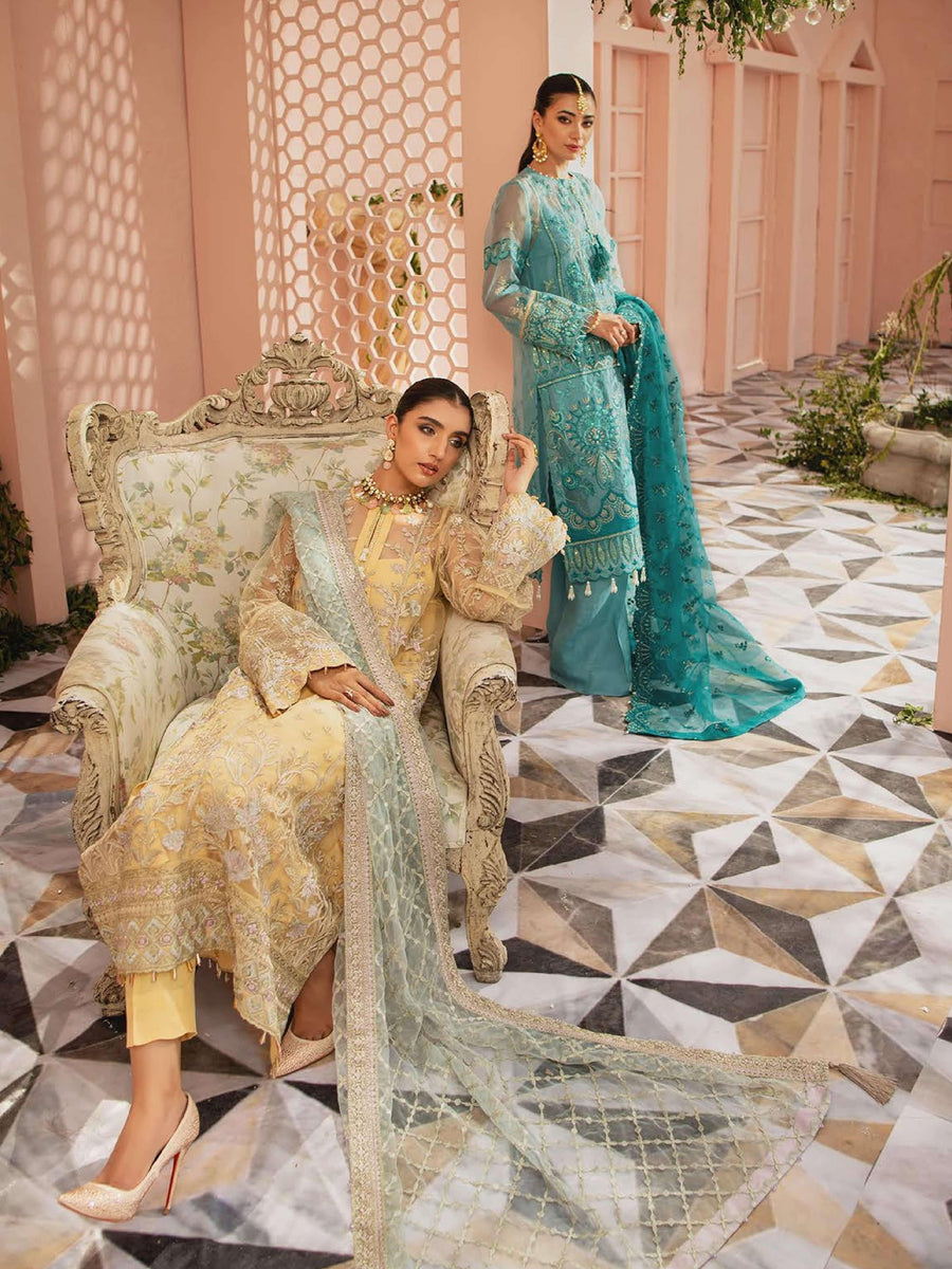 AIK Atelier Mystique Organza and Tulle Embroidered 3 Piece Suit Look-09 - FaisalFabrics.pk