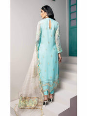 Azal Jaan-e-Adaa Luxury Chiffon Hand Embellished 3pc Suit D-09 Aqua Marine - FaisalFabrics.pk