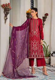 Noir by Humdum Unstitched Embroidered Slub Linen 3Pc Suit D-09