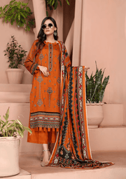Florence Vol 08 Embroidered Staple Linen Unstitched 3Pc Suit D-09
