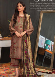 LALA Textiles Brocade Embroidered Woolen Unstitched 3Pc Suit D-09 Helena