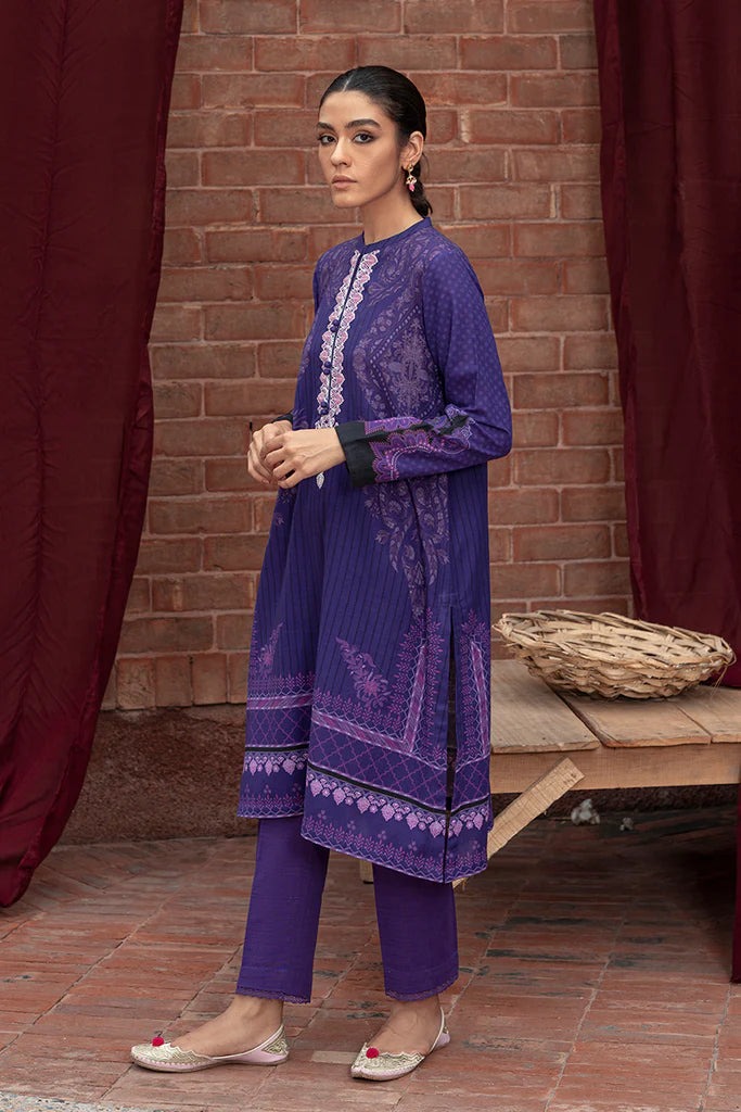 Cross Stitch Winter Edit Unstitched Khaddar 2Pc D-09 INDIGO GLAM