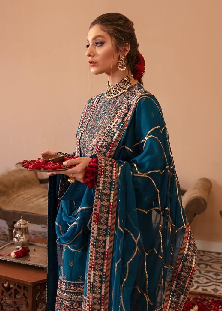 Afrozeh Gul Bahar Festive Eid Lawn Unstitched 3 PCS Suit D-09 Mah Mir - FaisalFabrics.pk