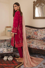 Cross Stitch Manzil Digital Printed Khaddar 3pc Suit D-09 Rosy Radiance - FaisalFabrics.pk