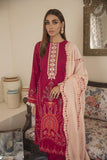 Cross Stitch Manzil Digital Printed Khaddar 3pc Suit D-09 Rosy Radiance - FaisalFabrics.pk