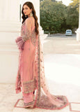 Afrozeh La Fushia Unstitched Luxury Chiffon 3Pc Suit LF-09 Rose Shell Pink - FaisalFabrics.pk