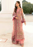 Afrozeh La Fushia Unstitched Luxury Chiffon 3Pc Suit LF-09 Rose Shell Pink