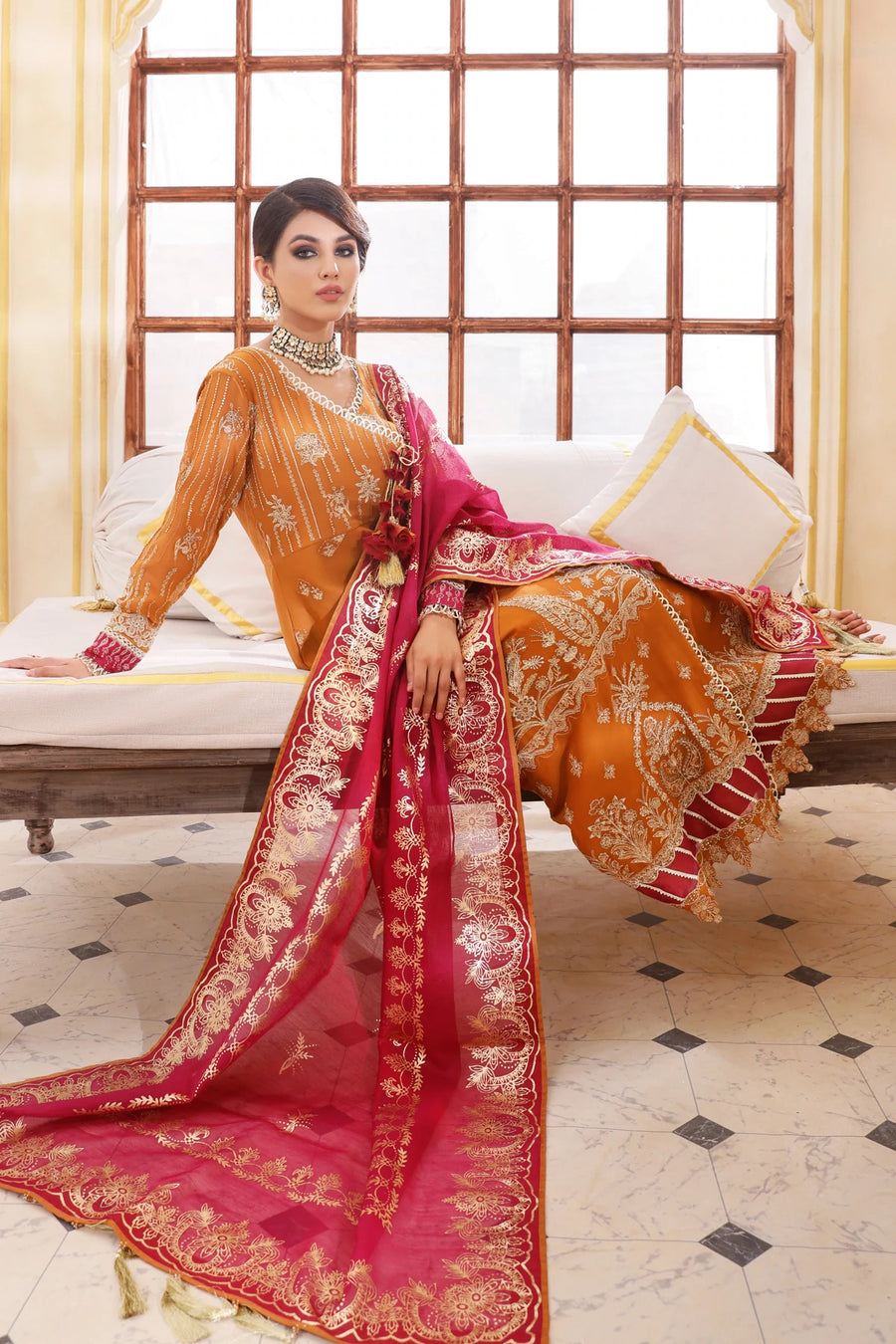 Xenia Formals Preesia Unstitched Chiffon 3Pc Suit D-09 SUKHAN