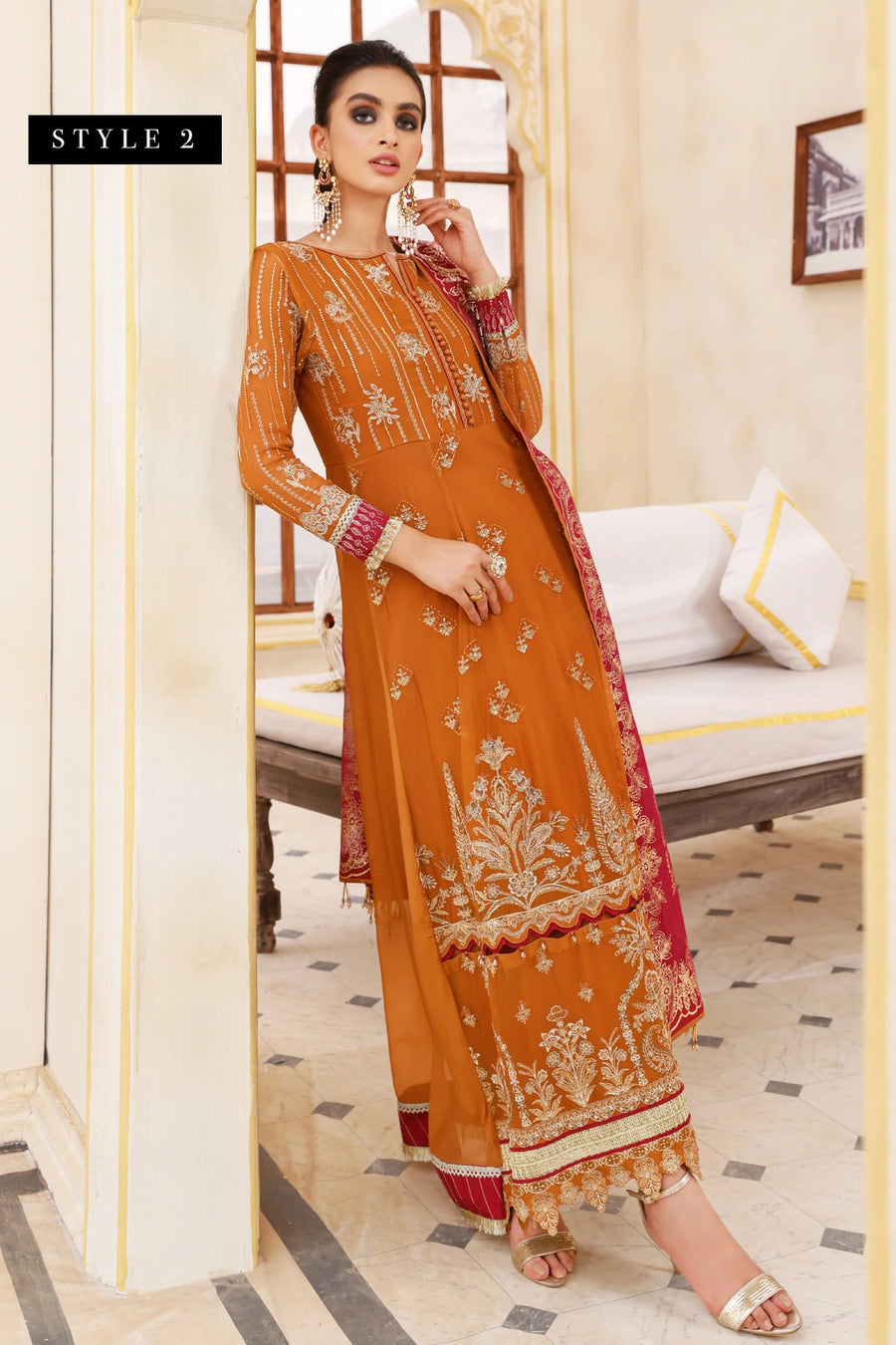 Xenia Formals Preesia Unstitched Chiffon 3Pc Suit D-09 SUKHAN