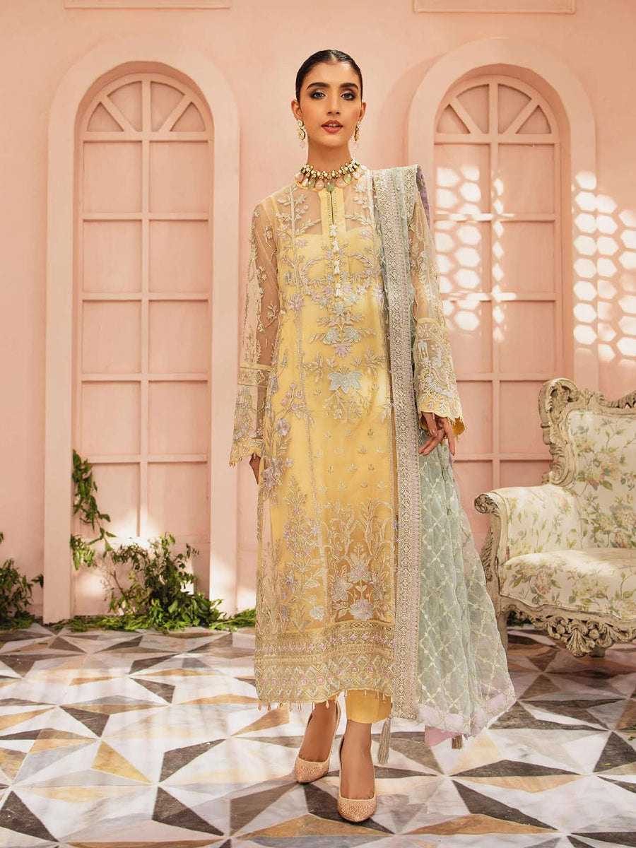AIK Atelier Mystique Organza and Tulle Embroidered 3 Piece Suit Look-09 - FaisalFabrics.pk
