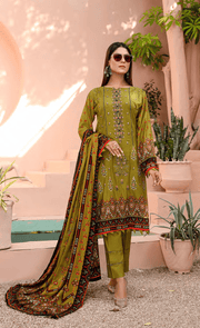 Florence Vol 08 Embroidered Staple Linen Unstitched 3Pc Suit D-10