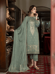 LAADLI by Humdum Unstitched Embroidered Peach Leather 3Pc Suit D-10