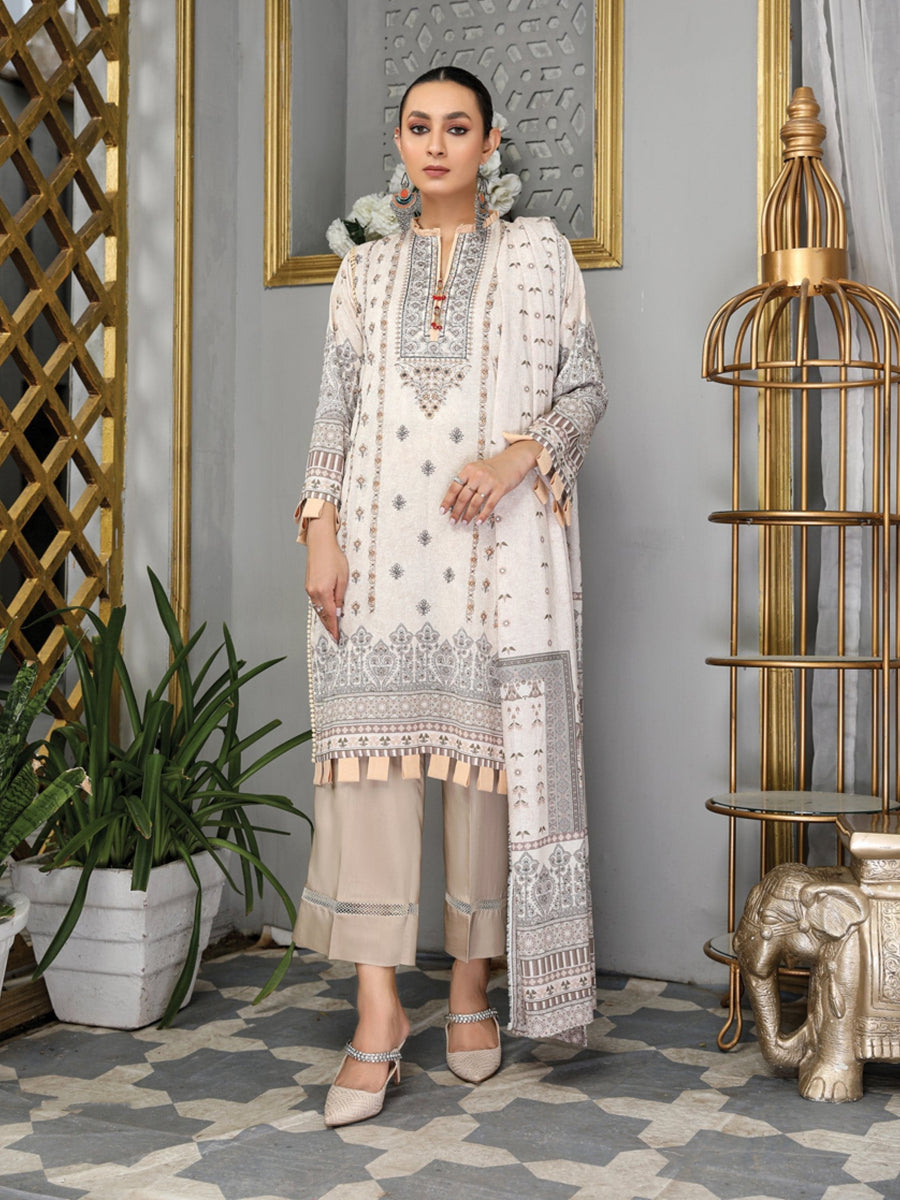 Dastaan by Humdum Unstitched Viscose Karandi 3Pc Suit D-10