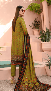 Florence Vol 08 Embroidered Staple Linen Unstitched 3Pc Suit D-10