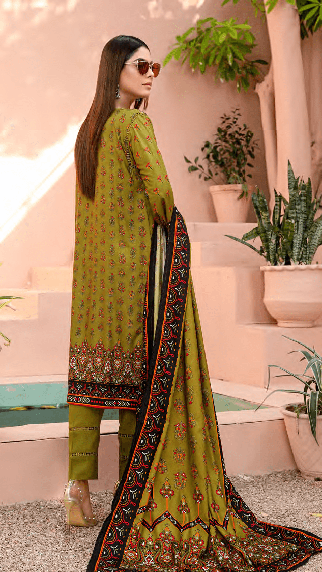 Florence Vol 08 Embroidered Staple Linen Unstitched 3Pc Suit D-10