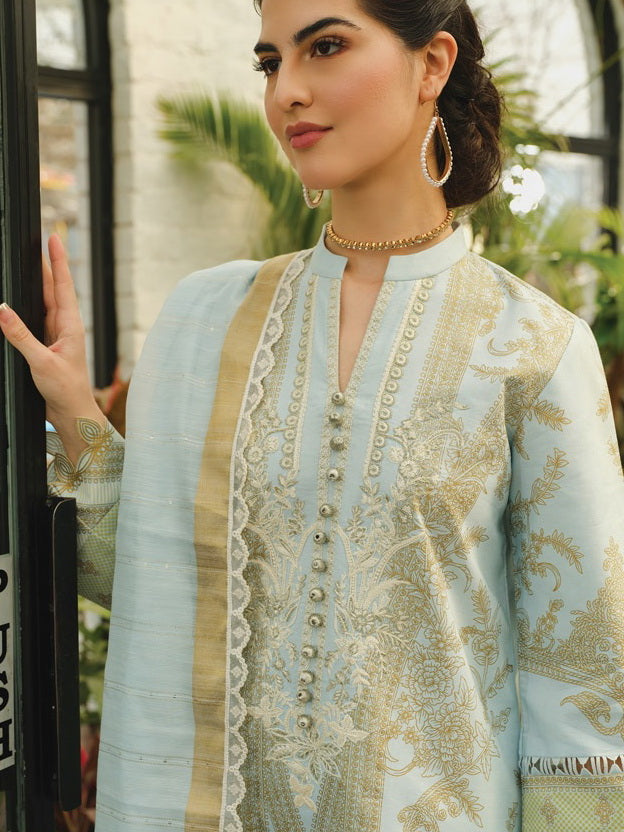 Rang Rasiya LifeStyle Embroidered Lawn Unstitched 3Pc Suit D-10 Luna