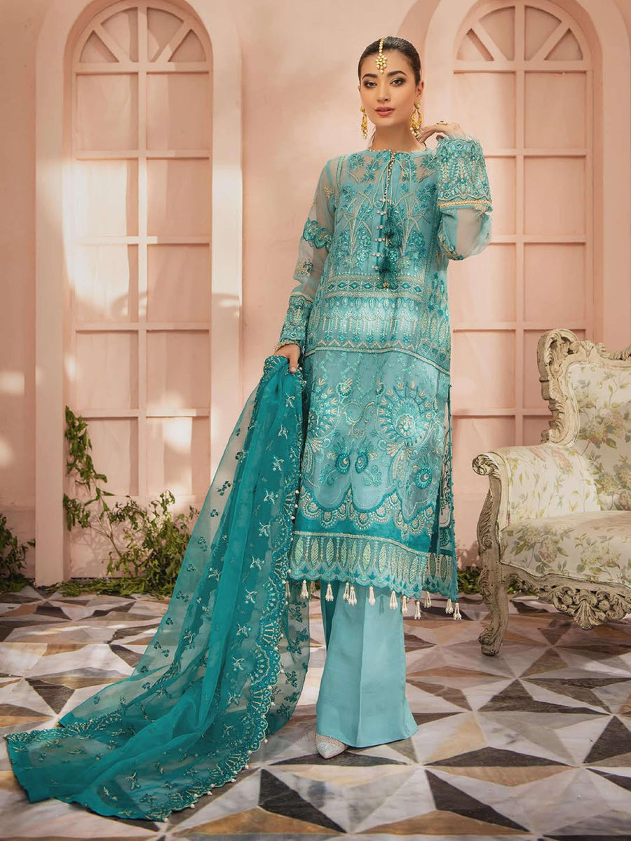 AIK Atelier Mystique Organza and Tulle Embroidered 3 Piece Suit Look-10 - FaisalFabrics.pk