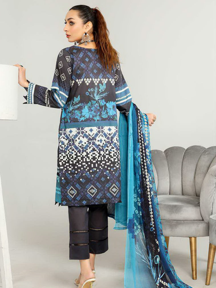 Harnour Vol-03 by Al-Kareem Fabrics Printed Lawn 3 Piece Suit D-10