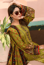 Florence Vol 08 Embroidered Staple Linen Unstitched 3Pc Suit D-10