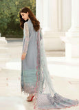Afrozeh La Fushia Unstitched Luxury Chiffon 3Pc Suit LF-10 Serene Sky - FaisalFabrics.pk