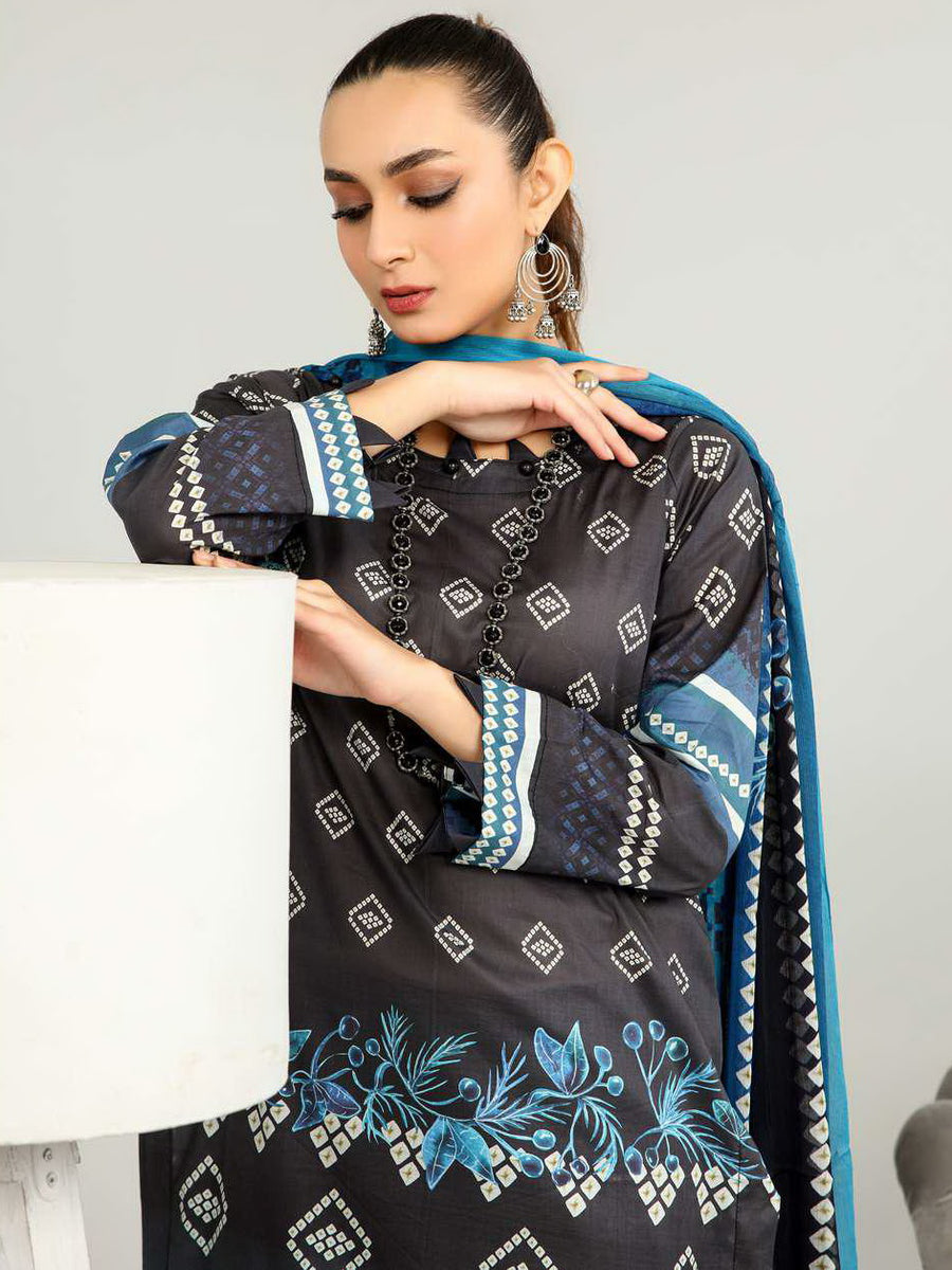 Harnour Vol-03 by Al-Kareem Fabrics Printed Lawn 3 Piece Suit D-10