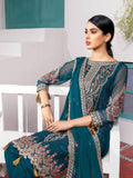 Azal Jaan-e-Adaa Luxury Chiffon Hand Embellished 3pc Suit D-10 Emerald - FaisalFabrics.pk