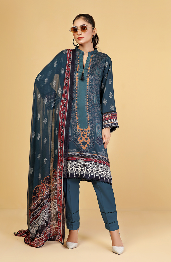 Zareen Vol-02 Staple Digital Printed Unstitched 3Pc Suit D-10