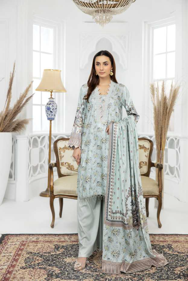 Al Kareem Shazmeen Prints Diamond Linen Unstitched 3Pc Suit D-10