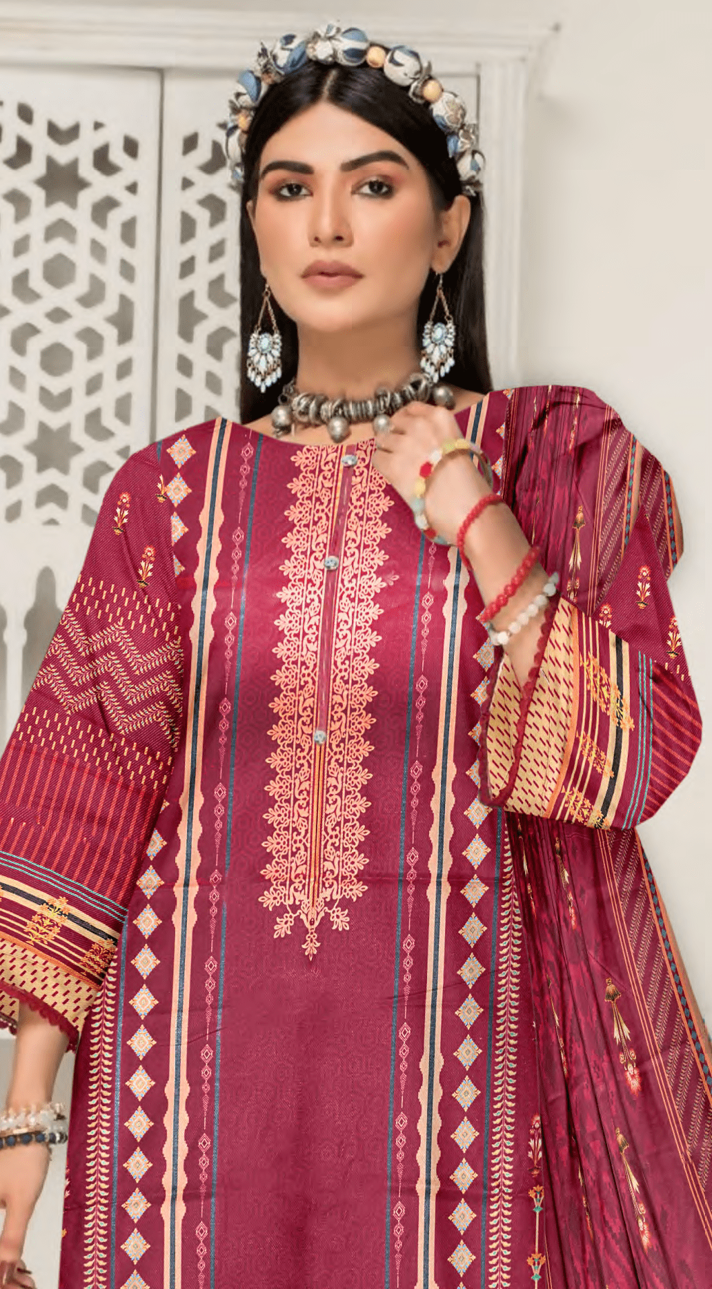 Rashk e Qamar by Riaz Center Unstitched Twilll Digital Linen 3Pc D-11