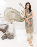 Puri Fabrics Flora Printed & Embroidered Swiss Lawn 3 Piece Suit D-11