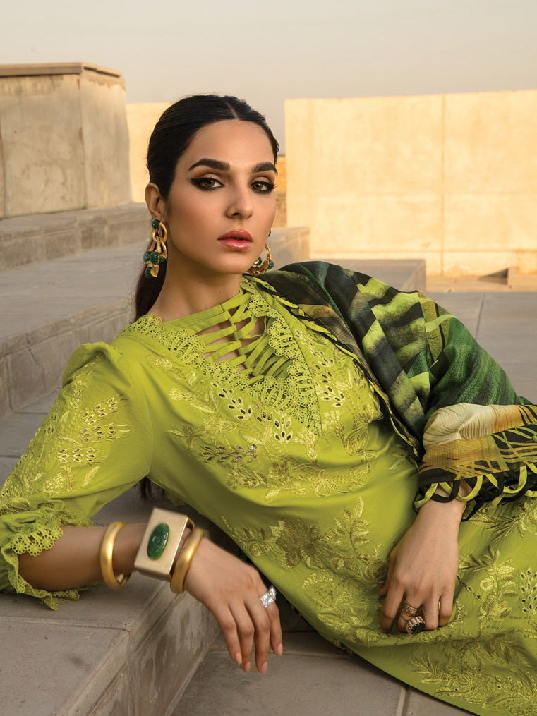 Rang Rasiya Florence Embroidered Lawn Unstitched 3Pc Suit D-12 Ariana