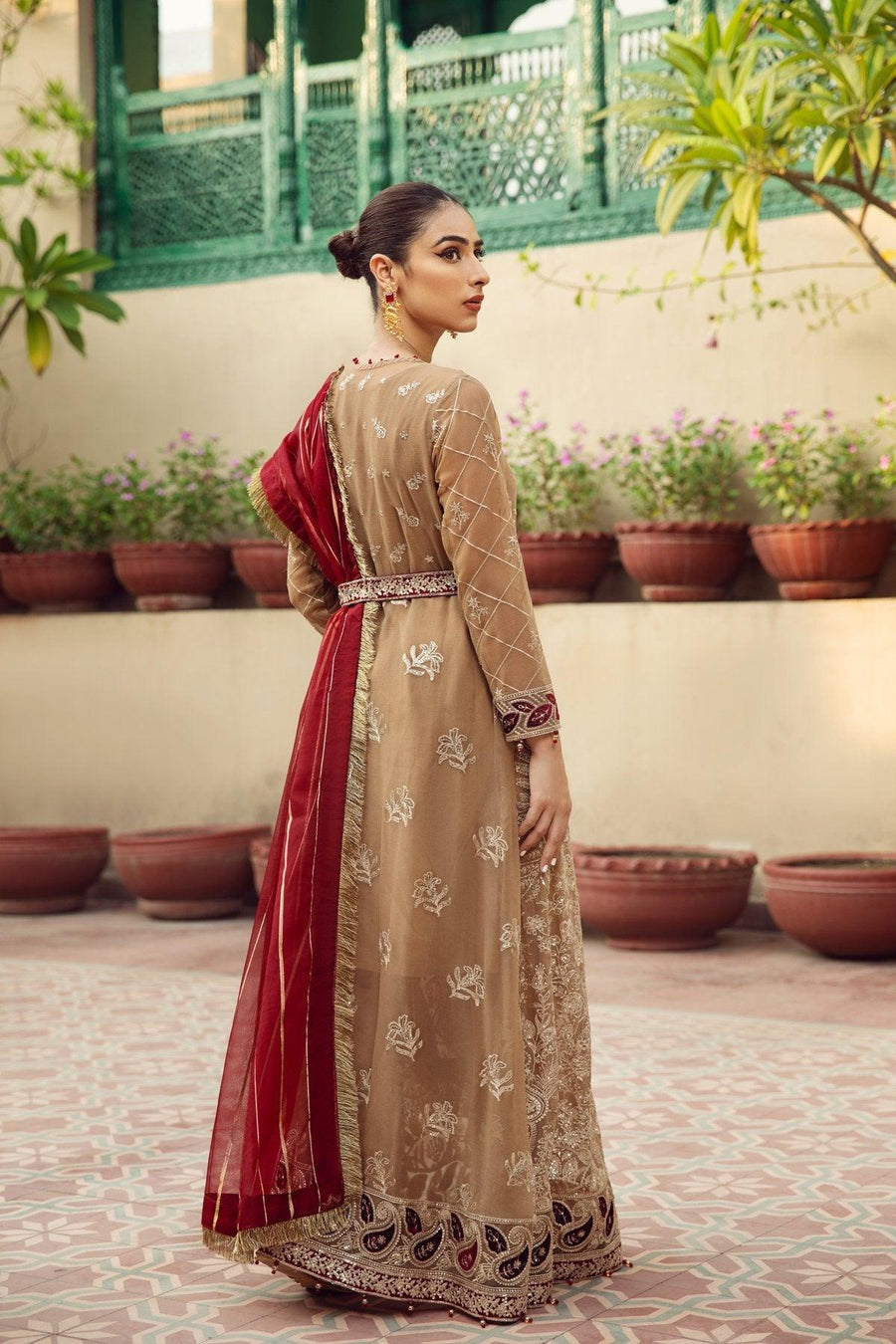 Alizeh Fashion Shahtaj Formal Wedding Embroidered 3PC Suit D-12 Aangan - FaisalFabrics.pk