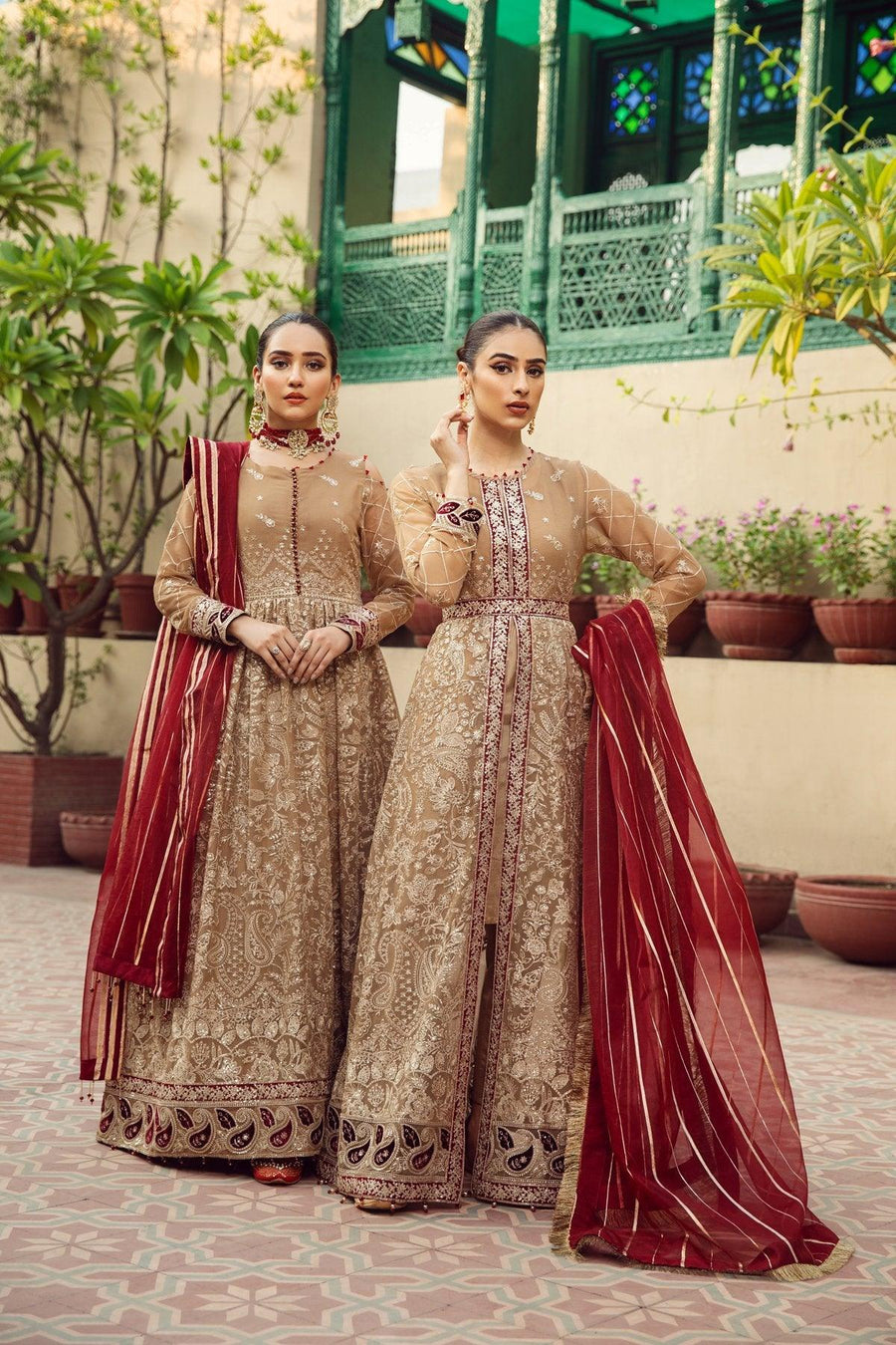 Alizeh Fashion Shahtaj Formal Wedding Embroidered 3PC Suit D-12 Aangan - FaisalFabrics.pk