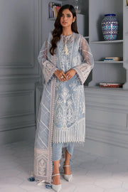 Jazmin Iris Luxury Formal Organza Unstitched 3PC Suit D-12 CELENE - FaisalFabrics.pk