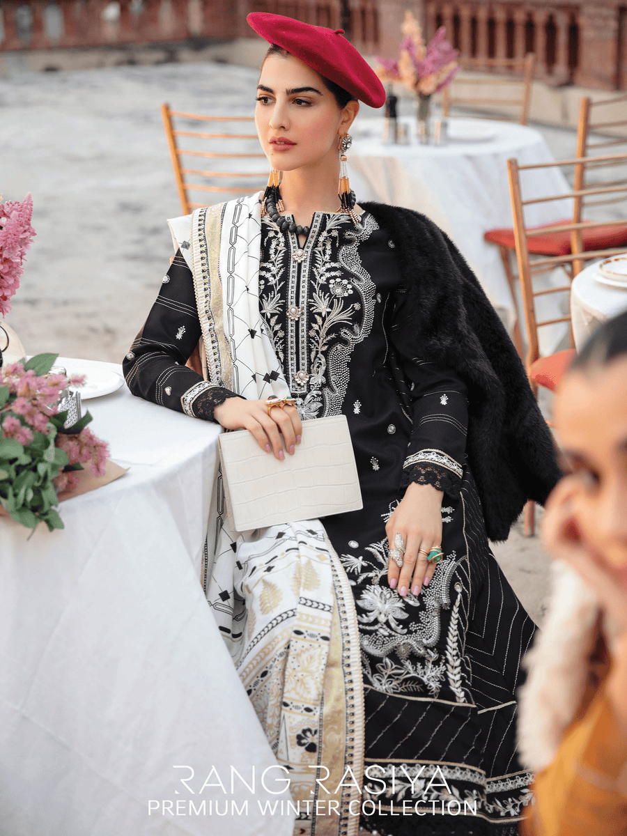 Rang Rasiya Premium Winter Unstitched Linen 3Pc Suit D-14 GLORY