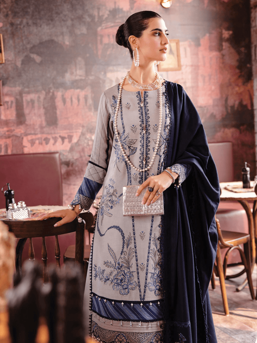 Rang Rasiya Premium Winter Unstitched Linen 3Pc Suit D-15 IRIS