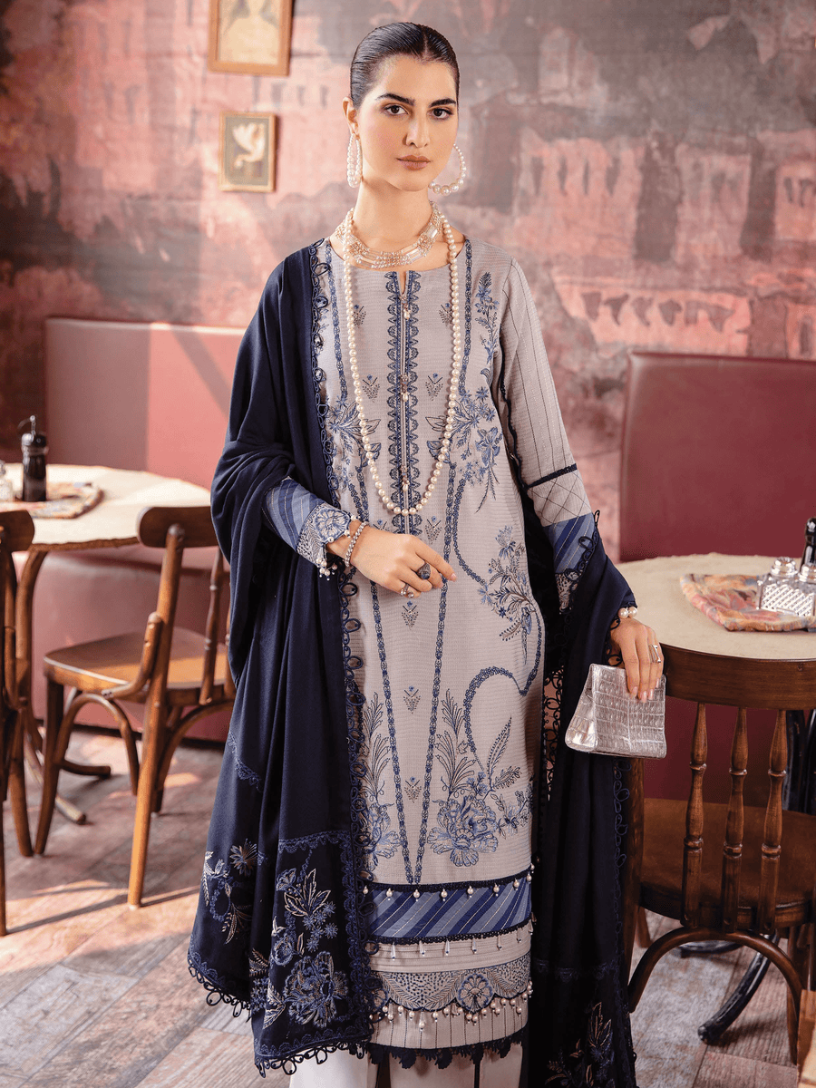 Rang Rasiya Premium Winter Unstitched Linen 3Pc Suit D-15 IRIS