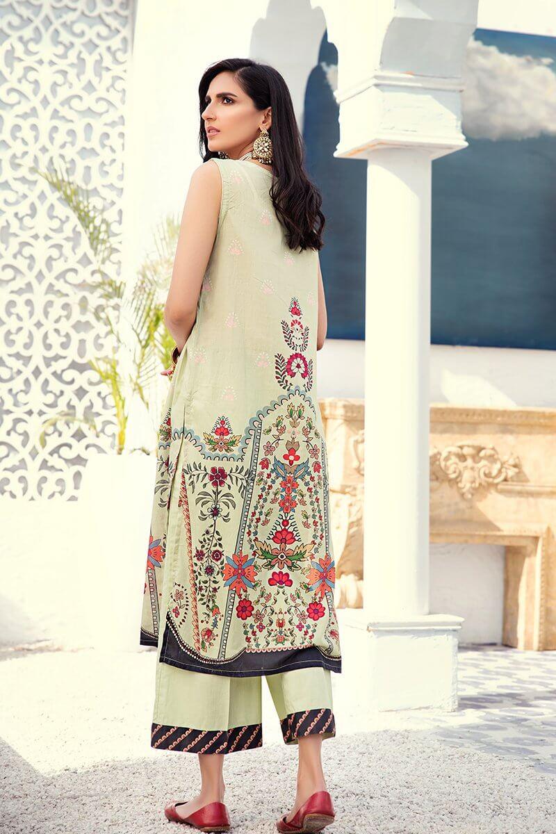 Cross Stitch Daily Unstitched Printed Lawn 2Pc Suit D-19 Surreal Mint - FaisalFabrics.pk