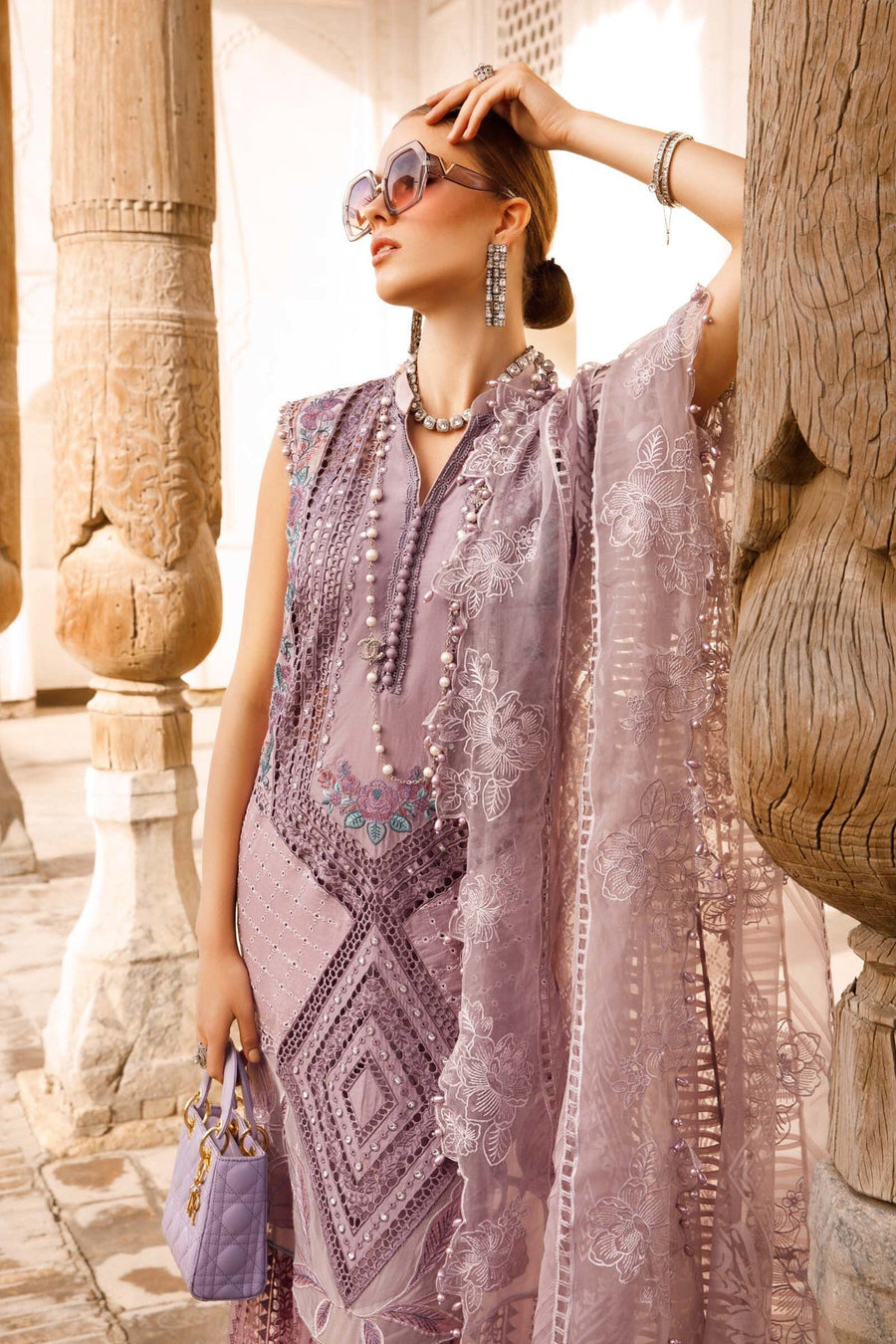 Maria.B Voyage A Luxe Lawn Unstitched Embroidered 3Piece Suit D-2301-A