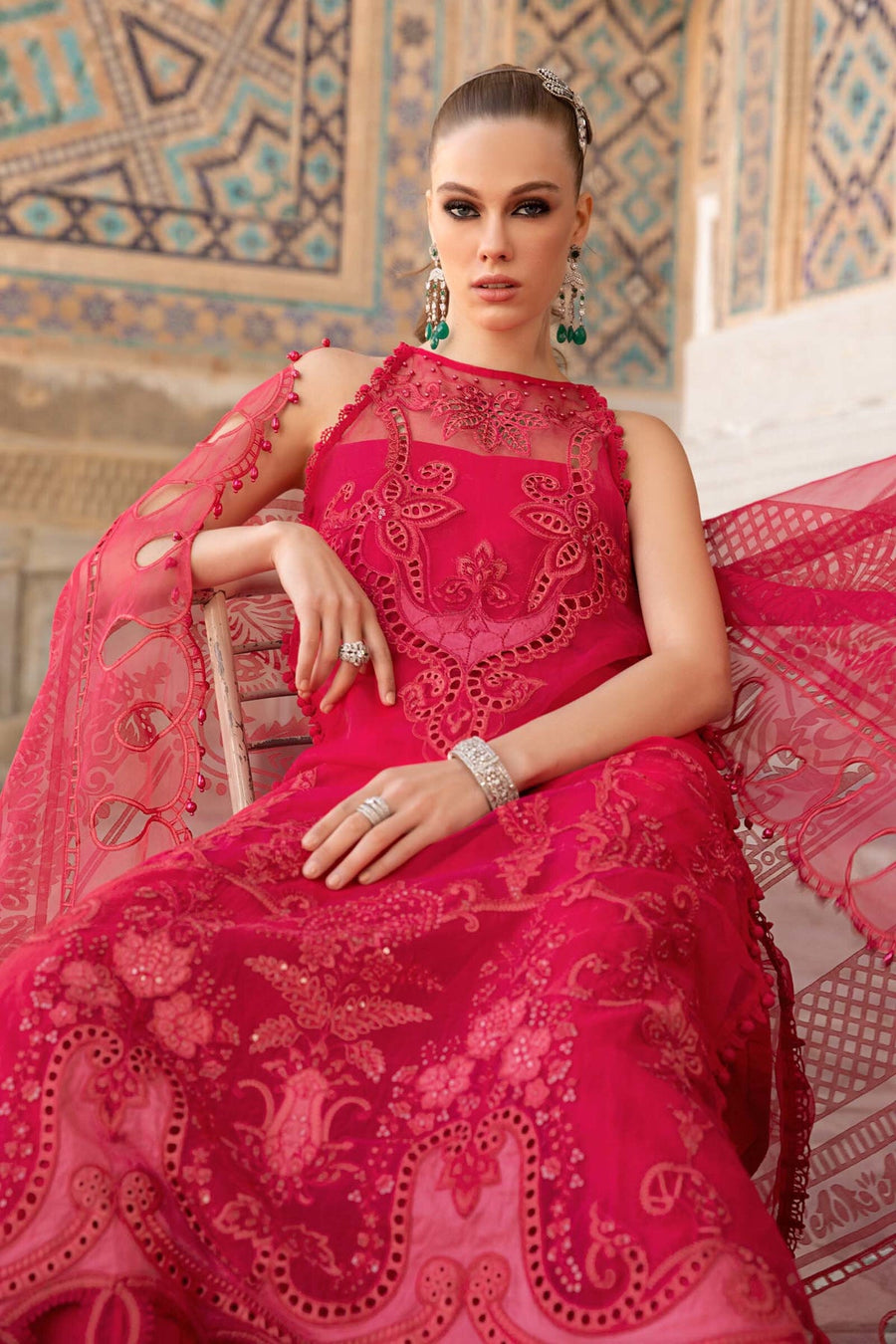Maria.B Voyage A Luxe Lawn Unstitched Embroidered 3Piece Suit D-2303-A