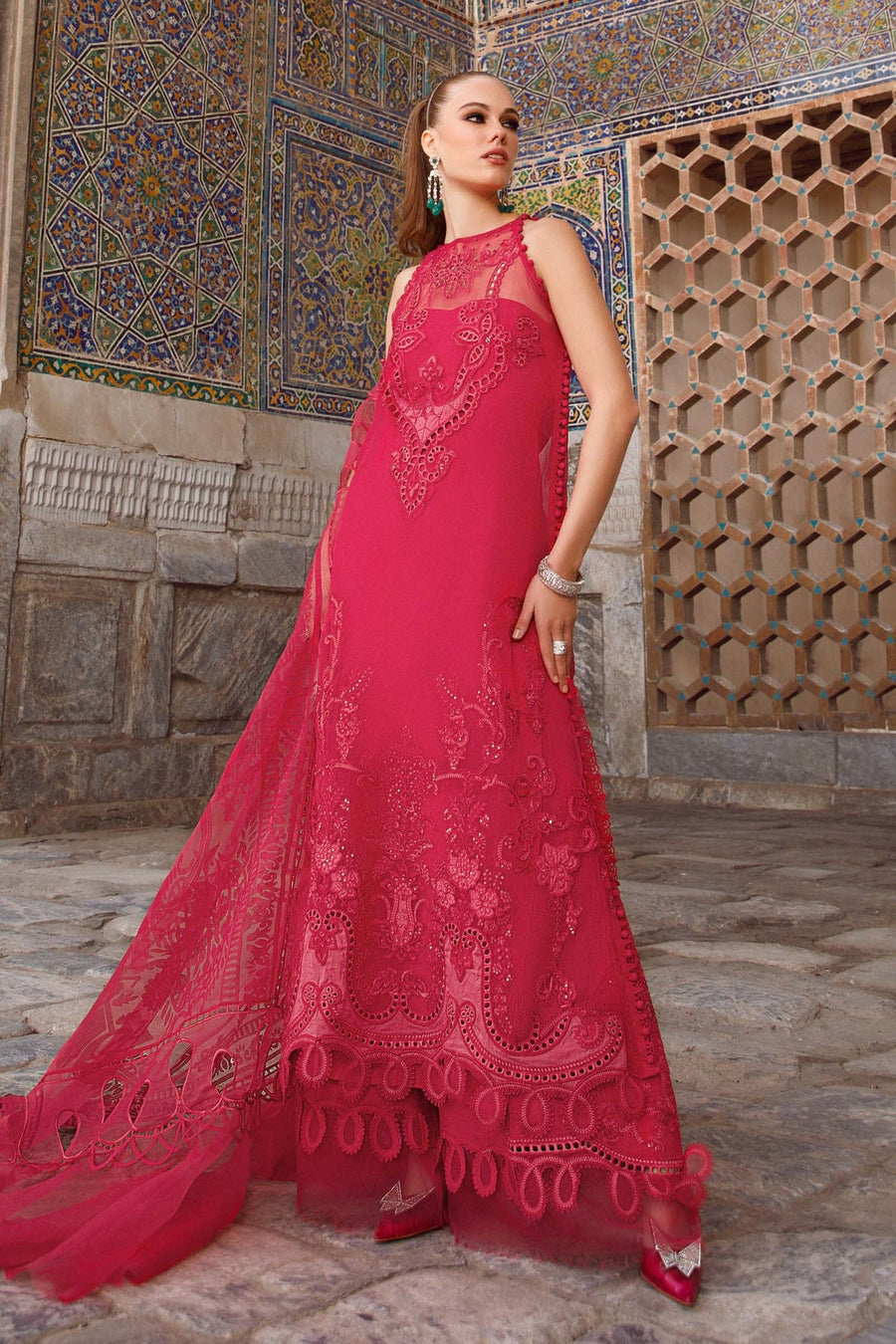 Maria.B Voyage A Luxe Lawn Unstitched Embroidered 3Piece Suit D-2303-A